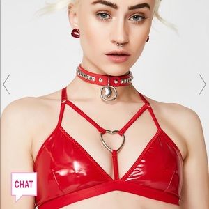 Sugar Thrillz Hot Love Bite Vinyl Bra ❤️